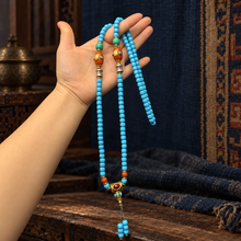 Load image into Gallery viewer, The Returning Line | Blue Multi-Loop Beaded Necklace