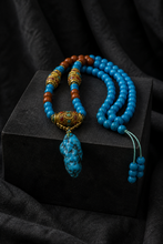 Load image into Gallery viewer, Blue Presence beaded necklace set with pendant — image 11