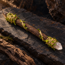 Load image into Gallery viewer, Clear Direction — citrine and white crystal faceted decorative wand