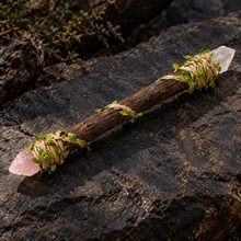 Load image into Gallery viewer, Gentle Regard — pink quartz and white quartz faceted decorative wand