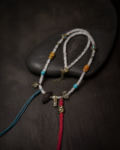 Load image into Gallery viewer, A Line to Come Back To beaded necklace with center detail — image 07