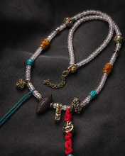Load image into Gallery viewer, A Line to Come Back To beaded necklace with center detail — image 08