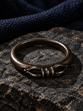 Load image into Gallery viewer, Close-up of the raised Dorje motif on The Unbroken statement ring.