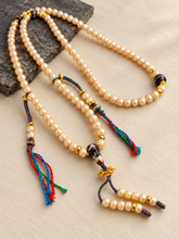 Load image into Gallery viewer, 108-Bead Tibetan-Inspired Mala Necklace with Decorative Centerpiece | Sculpted Centerpiece | NORBU OBJECTS