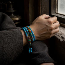 Load image into Gallery viewer, The Returning Line | Blue Multi-Loop Beaded Necklace
