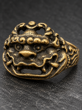 Load image into Gallery viewer, Tibetan Snow Lion Ring | A Symbol of Steady Courage
