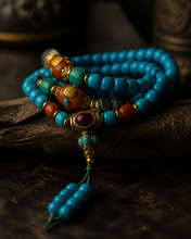 Load image into Gallery viewer, The Returning Line | Blue Multi-Loop Beaded Necklace
