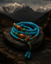 Load image into Gallery viewer, The Returning Line | Blue Multi-Loop Beaded Necklace
